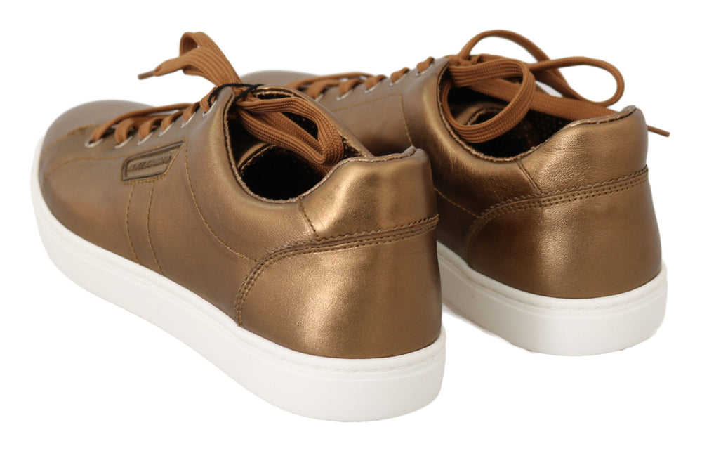 Dolce & Gabbana Leather Sneakers in Gold