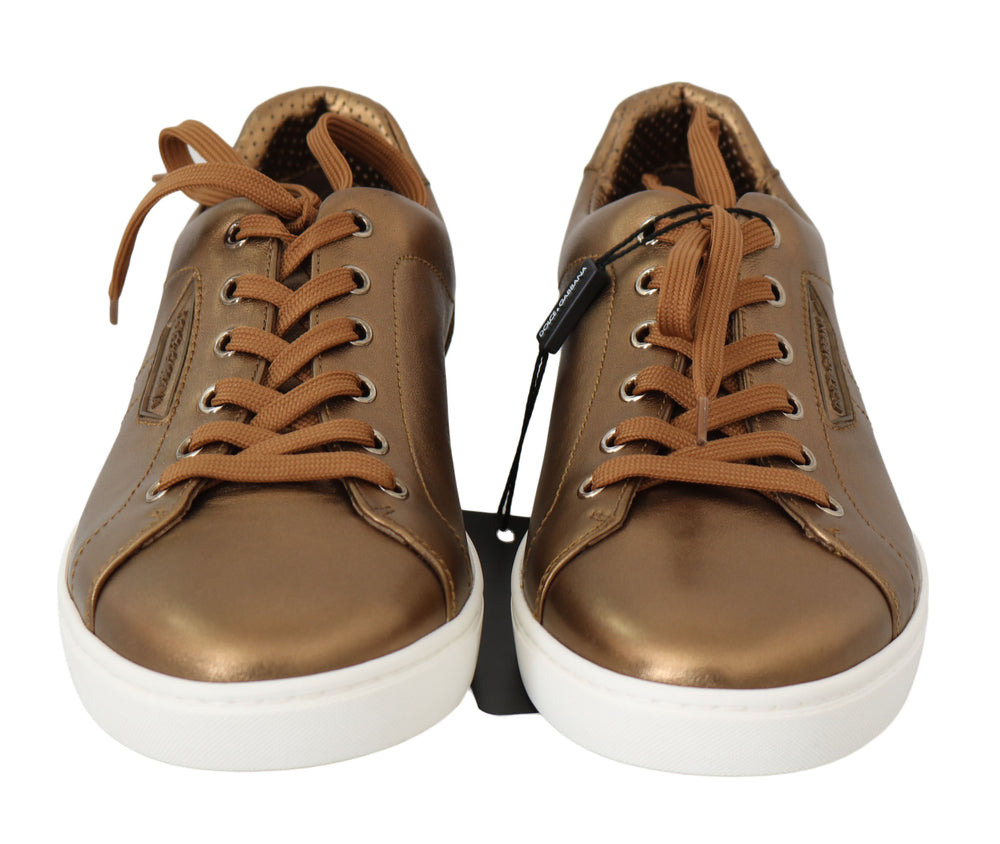Dolce & Gabbana Leather Sneakers in Gold