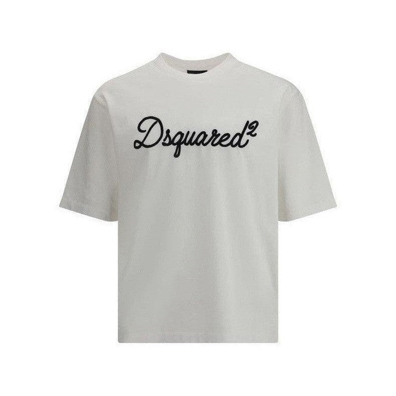 Dsquared² White Cotton T-Shirt Logo mens luxury fashion - Mens Edit
