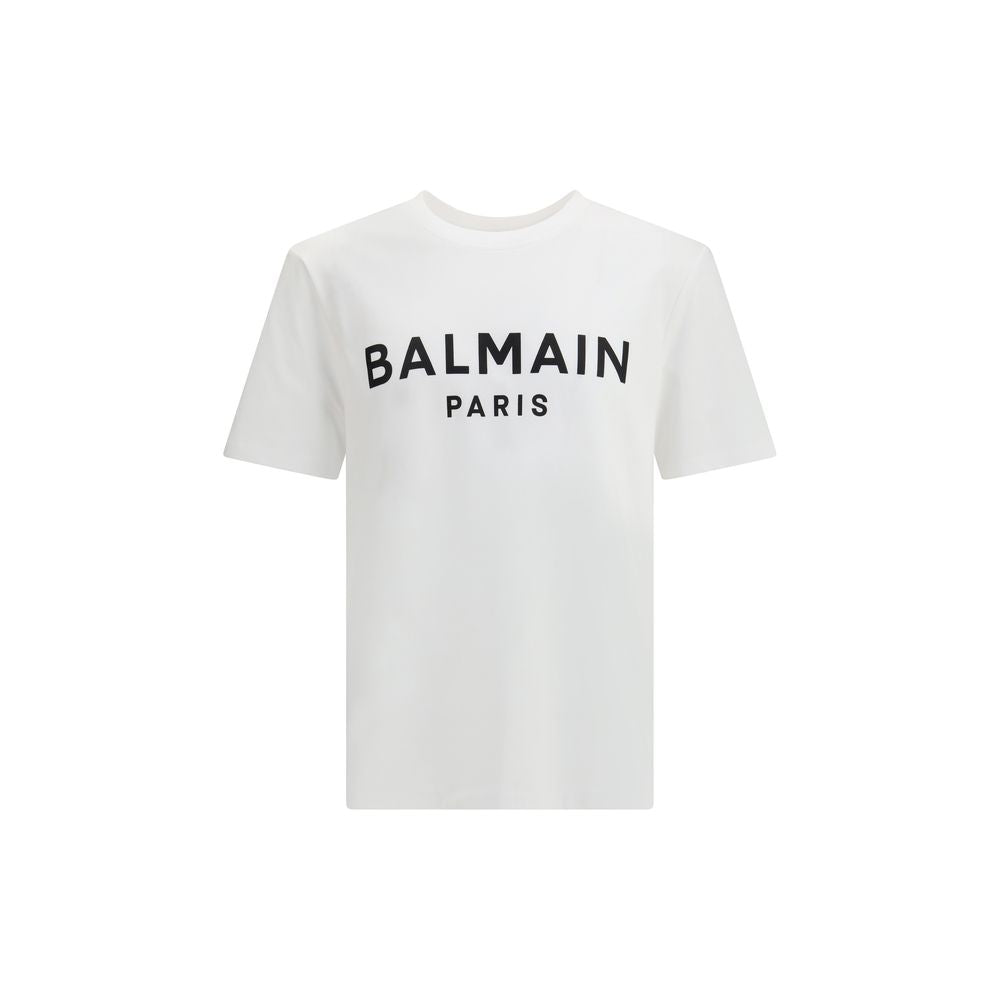 Balmain Graphic Cotton T-Shirt in White mens luxury fashion - Mens Edit