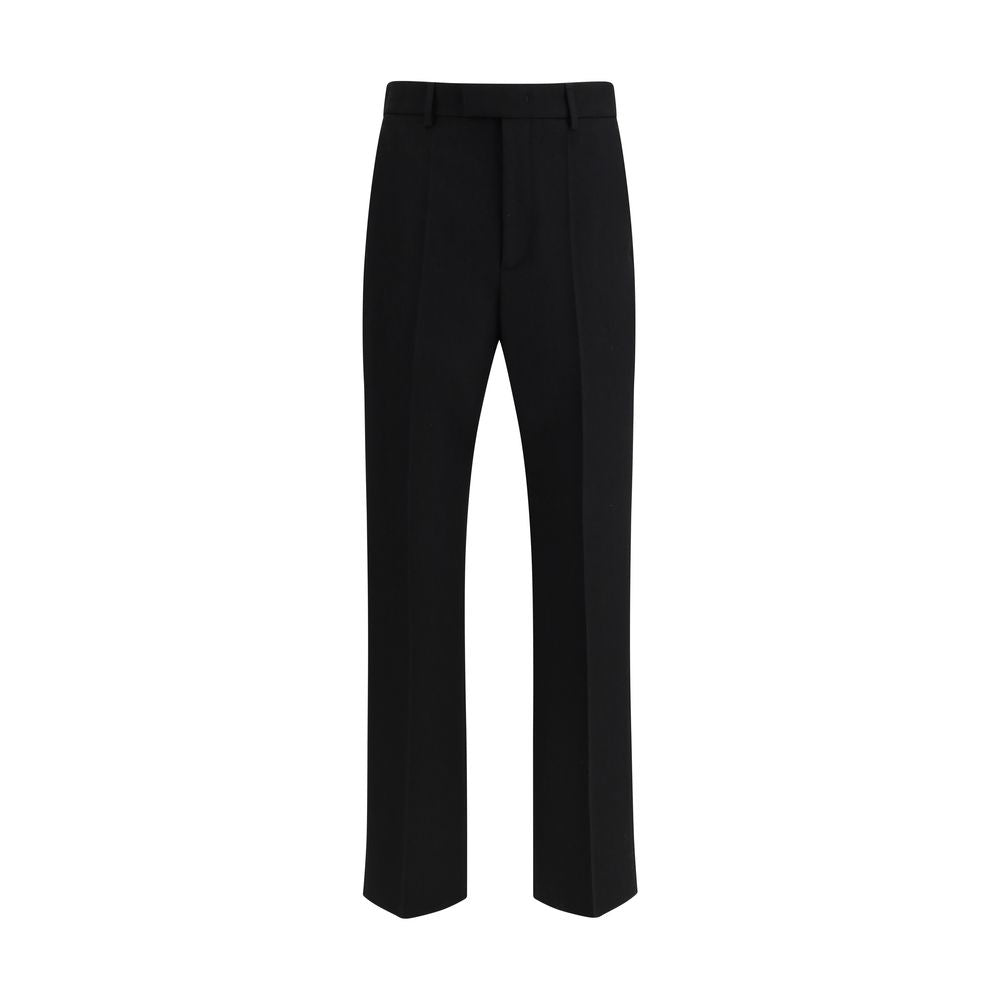 Valentino Garavani Fleece Wool Dress Trousers in Black