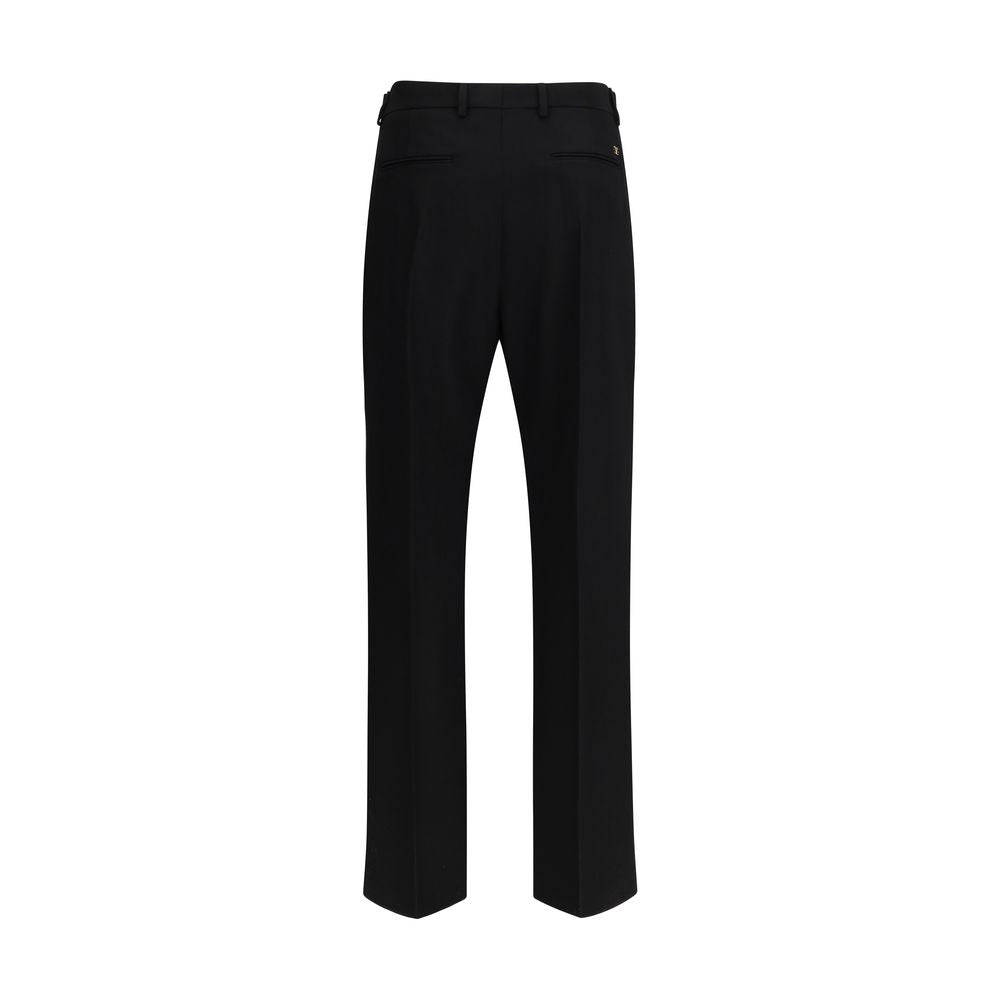 Valentino Garavani Fleece Wool Dress Trousers in Black