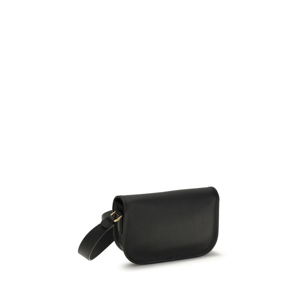 Valentino Garavani Calf Leather Shoulder Bag in Black