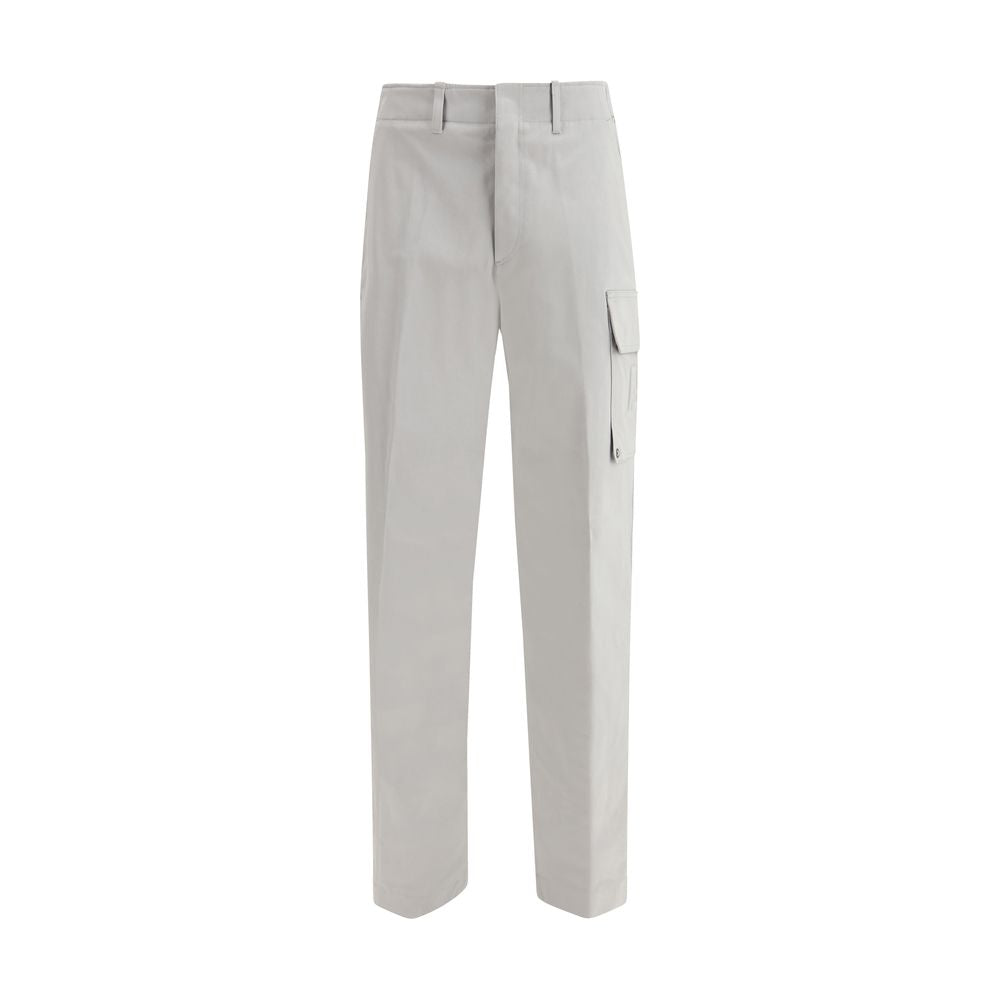 Fendi Silver Cotton Cargo Pants Stretch Gabardine mens luxury fashion - Mens Edit