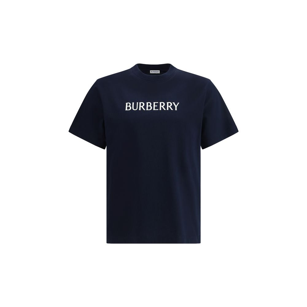 Burberry Blue Cotton T-Shirt Slim-Fit Logo mens luxury fashion - Mens Edit
