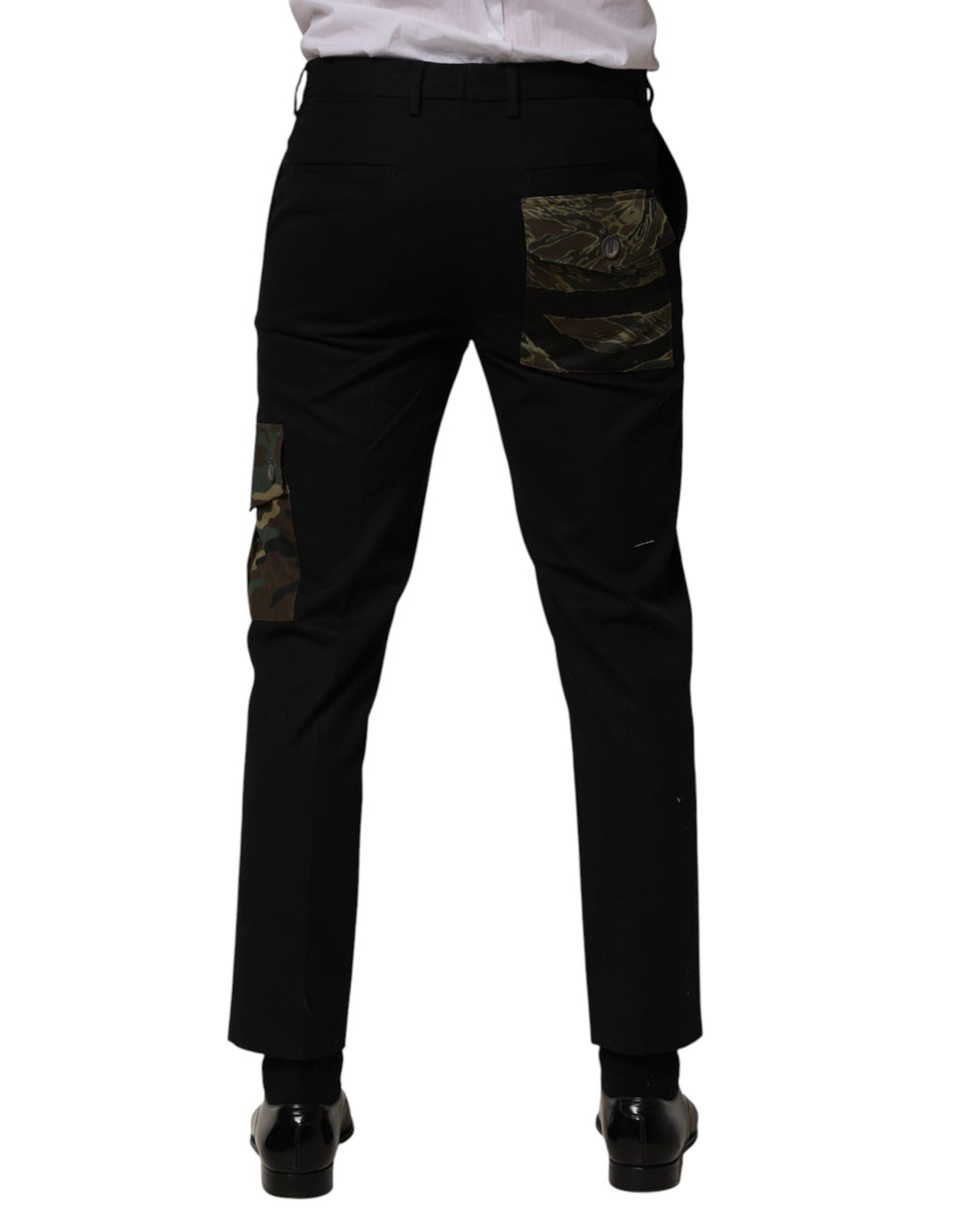 Dolce & Gabbana Cotton Skinny Cargo Trousers in Black