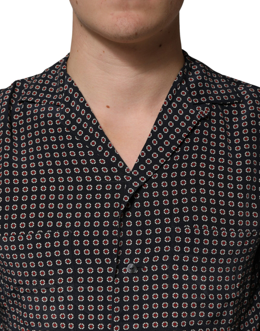 Dolce & Gabbana 100% Silk Button-Down Shirt in Black