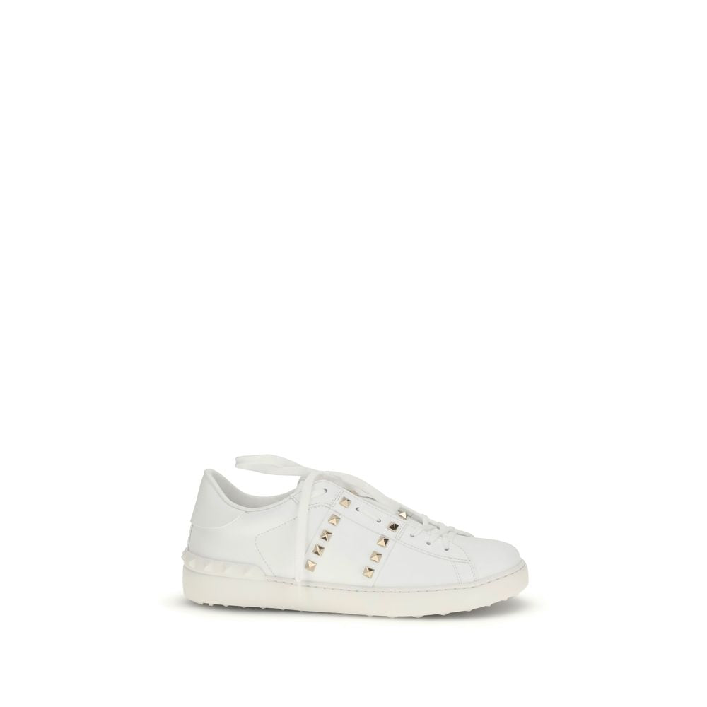 Valentino Garavani Calf Leather Low Top Sneakers in White