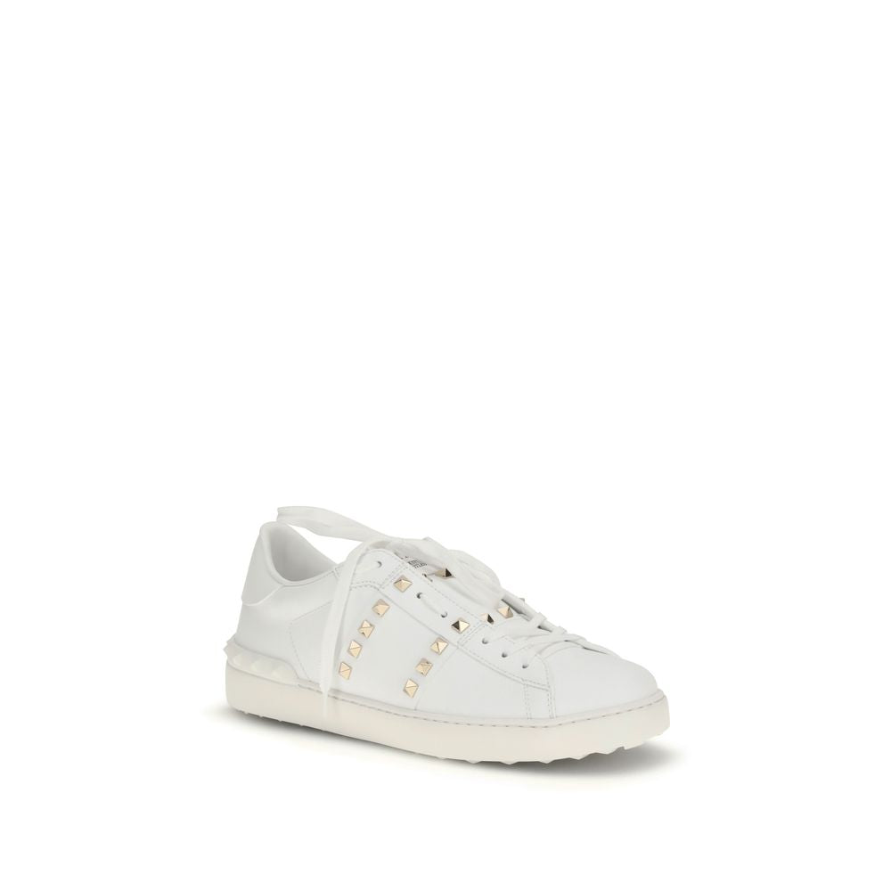 Valentino Garavani Calf Leather Low Top Sneakers in White