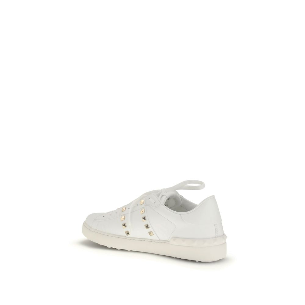 Valentino Garavani Calf Leather Low Top Sneakers in White