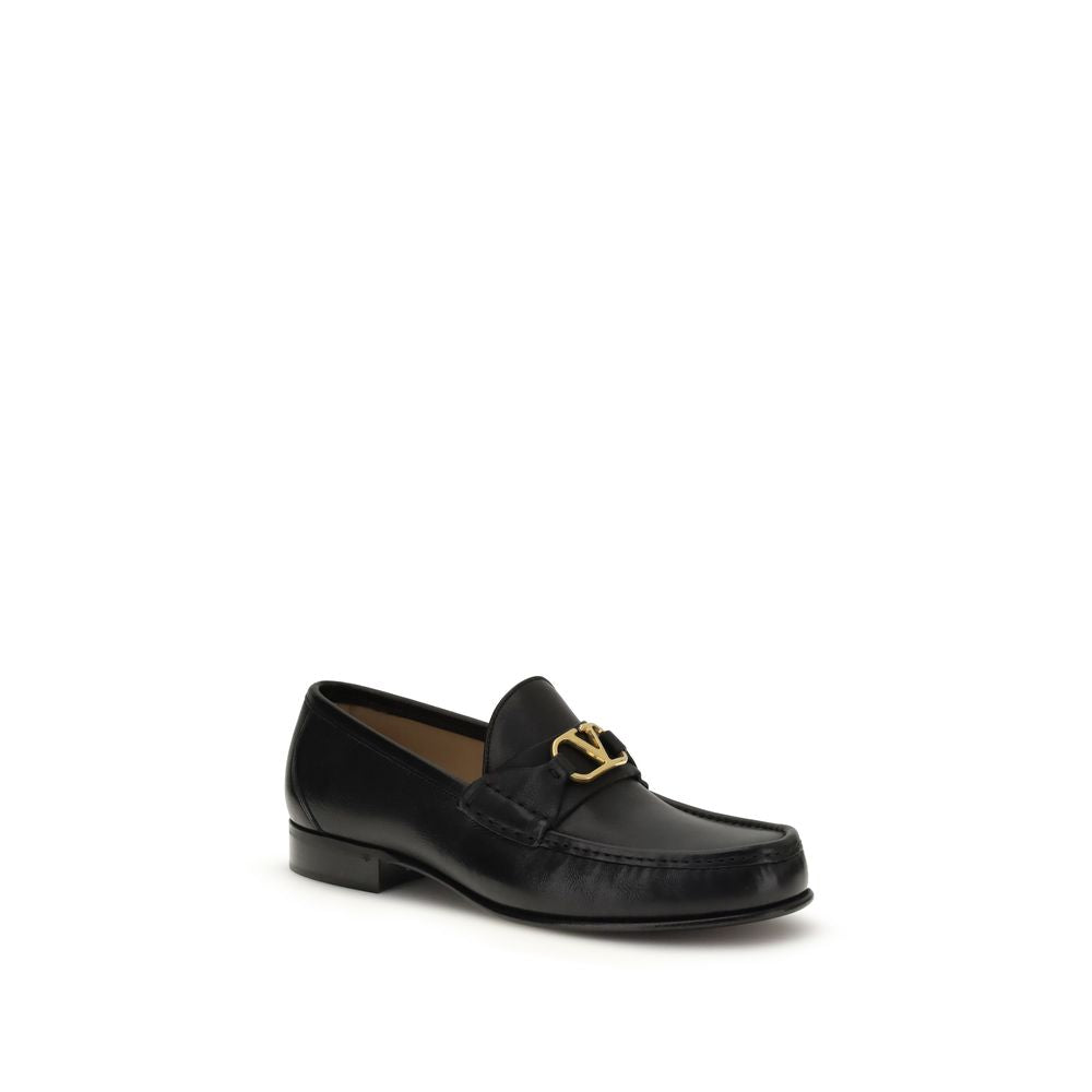 Valentino Garavani Slip-On Loafers από δέρμα μοσχαριού Bos Taurus σε Μαύρο