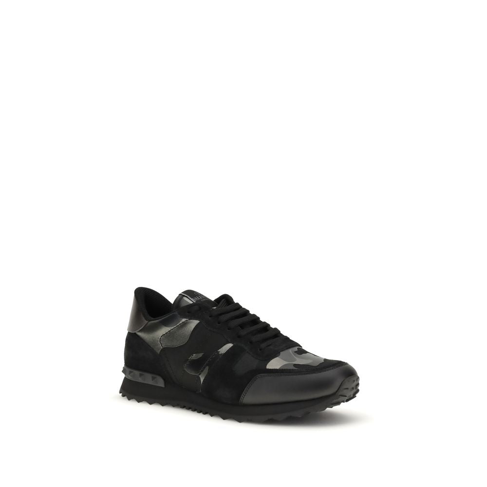 Valentino Garavani Δερμάτινα Sneakers Rockrunner σε Μαύρο