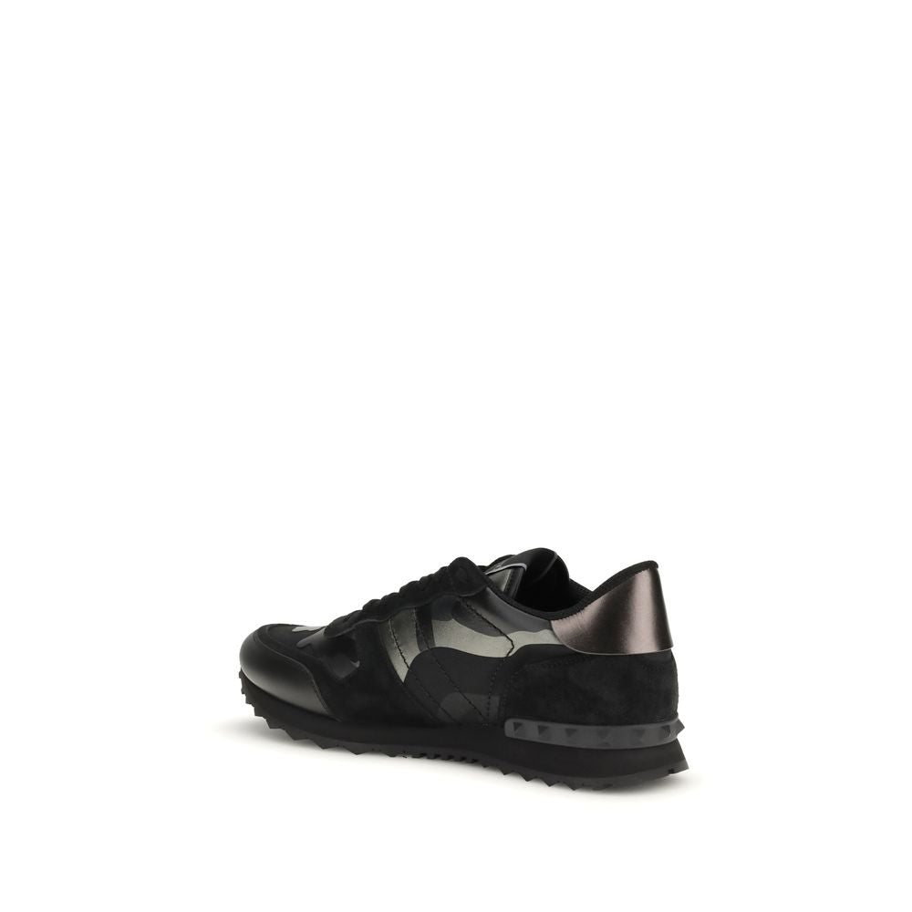 Valentino Garavani Δερμάτινα Sneakers Rockrunner σε Μαύρο