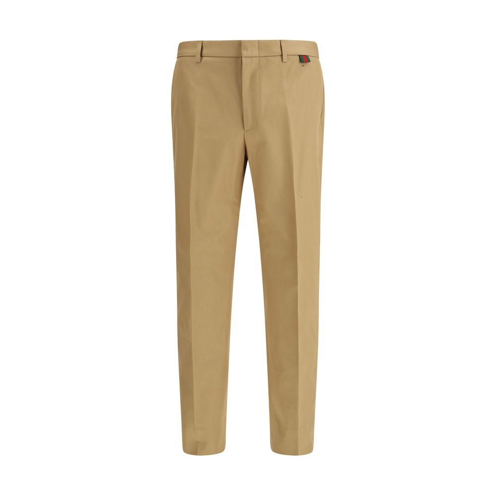 Gucci 100% Cotton Trousers in Beige