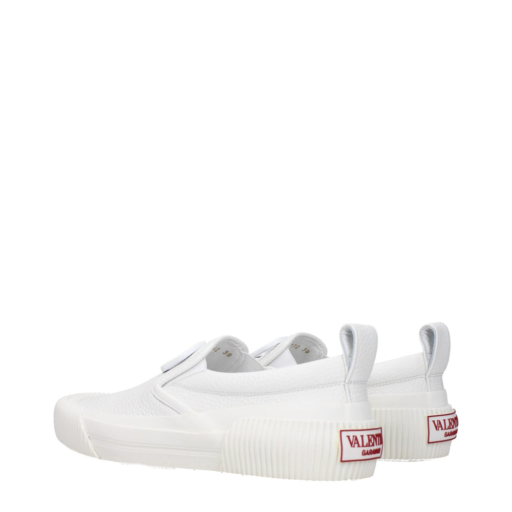 Valentino Garavani Leather Slip-On Loafers in Blue