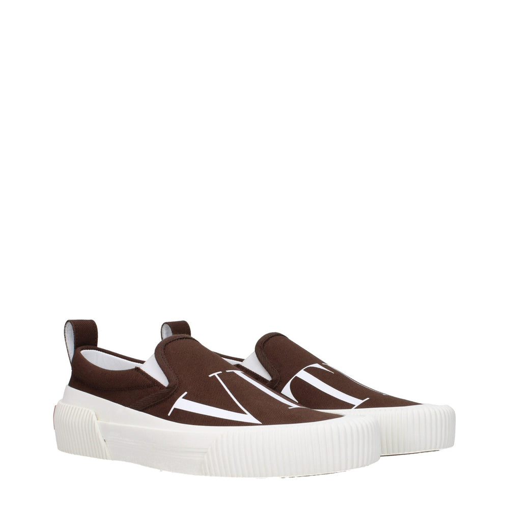 Valentino Garavani Slip-On Loafers από ύφασμα σε Καφέ