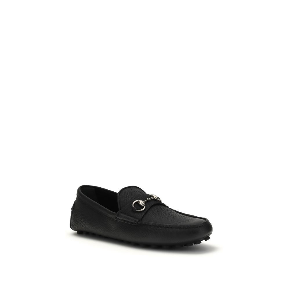 Gucci Horsebit Calf Leather Loafers in Black