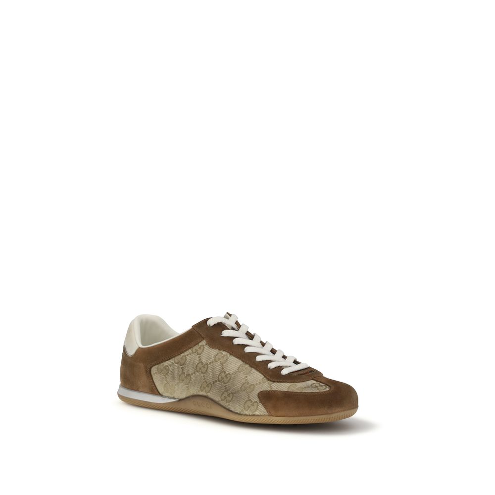 Gucci Calf Leather Bos Taurus Sneakers in Brown