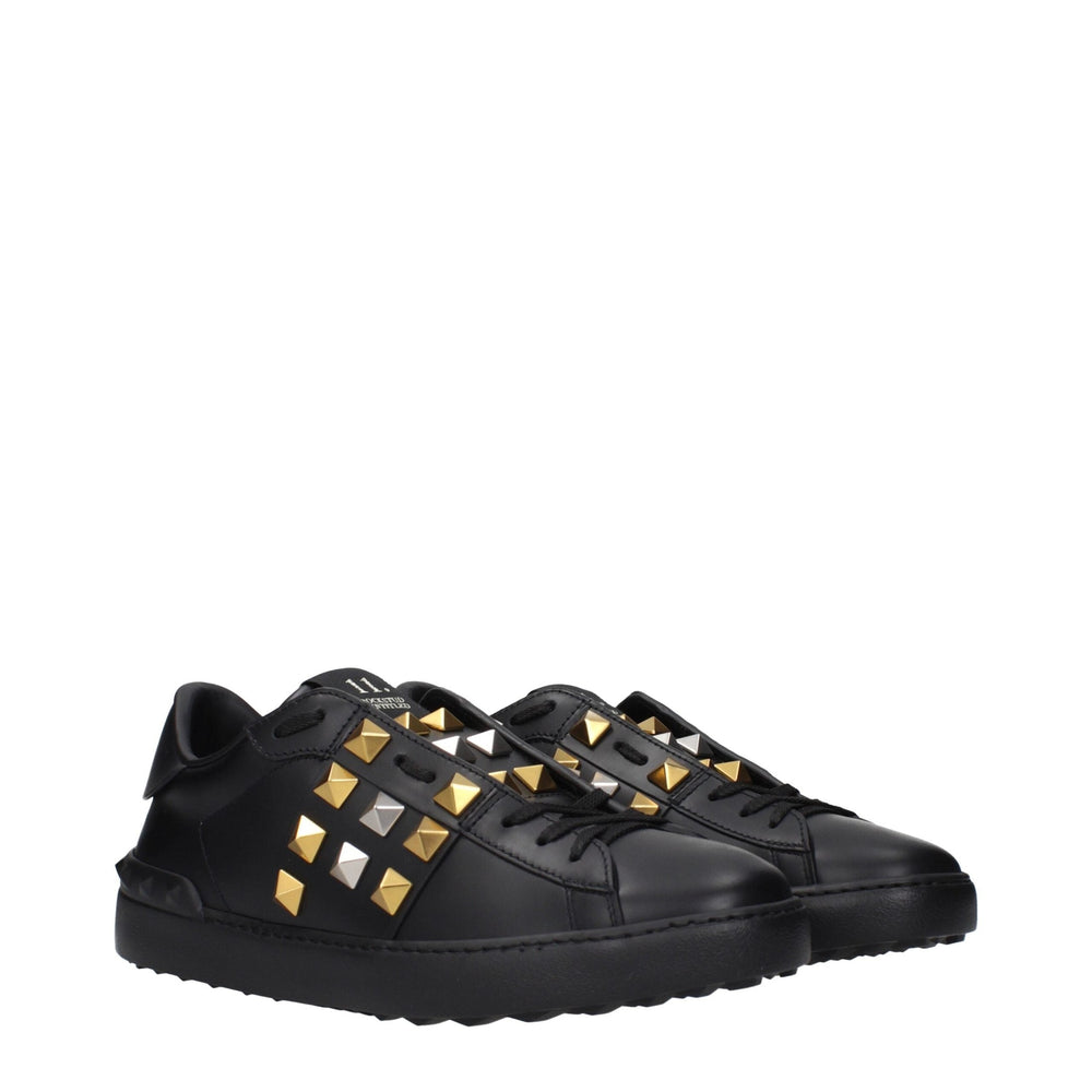 Valentino Garavani Studded Black Leather Sneakers