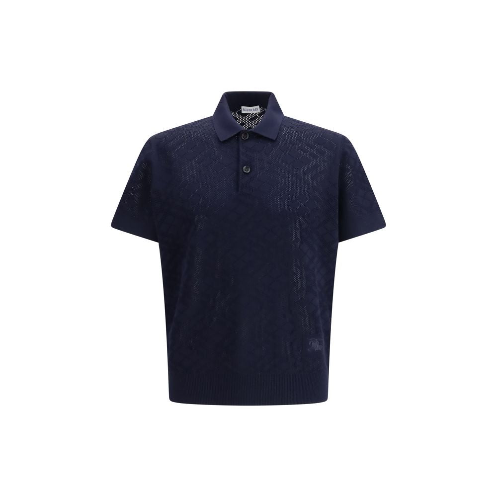Burberry Blue Wool Polo Shirt mens luxury fashion - Mens Edit