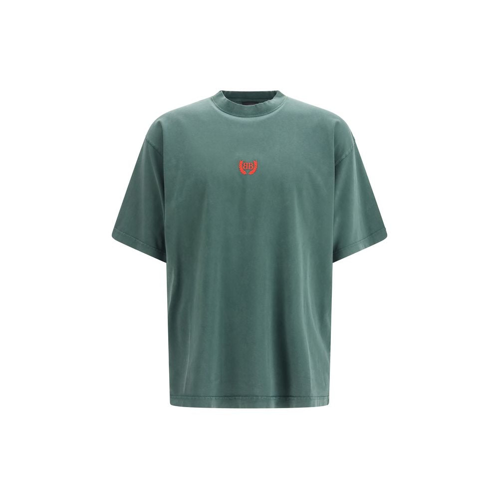Balenciaga Embroidered Bicolor Cotton T-Shirt mens luxury fashion - Mens Edit