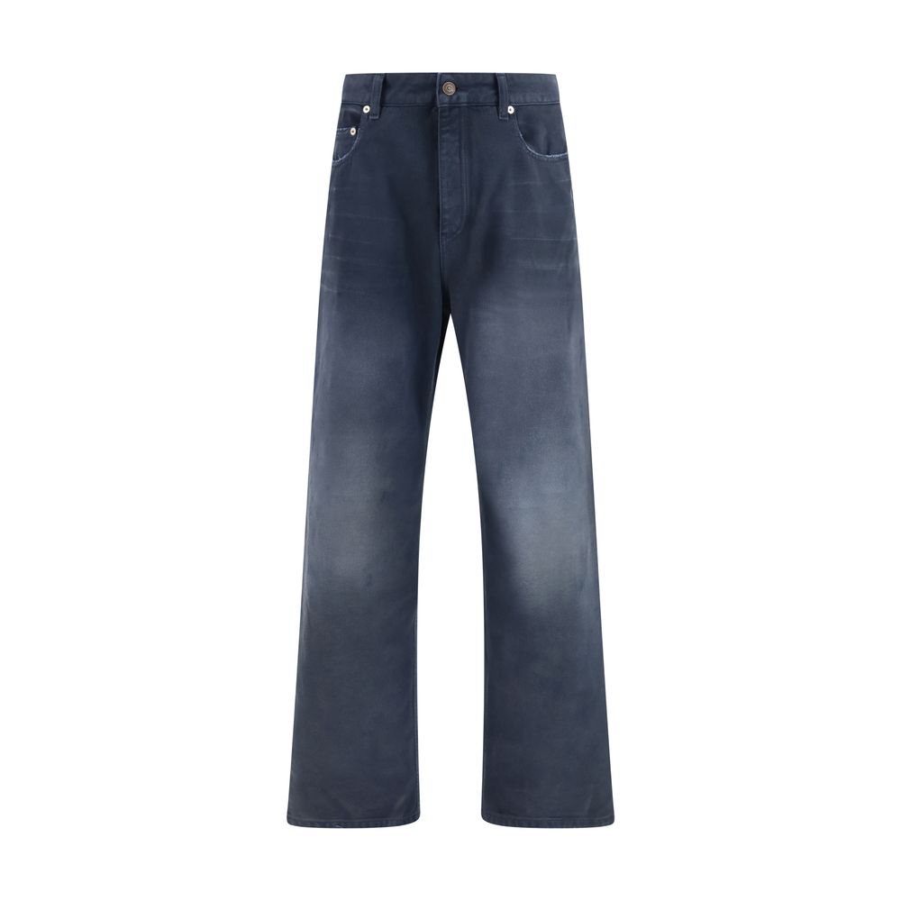 Blue Cotton Relaxed Fit Jeans mens luxury fashion - Mens Edit