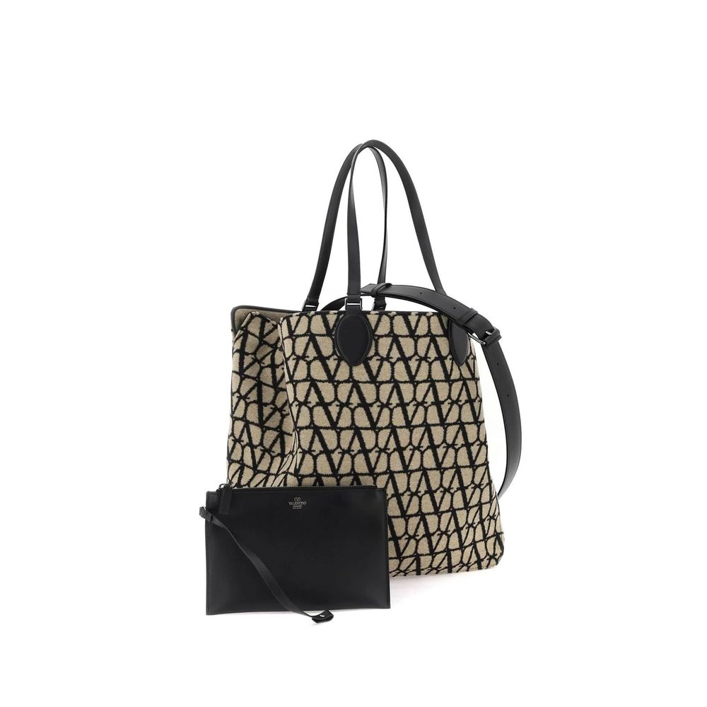 Valentino Garavani Tote Bag από 100% μαλλί σε Μπεζ