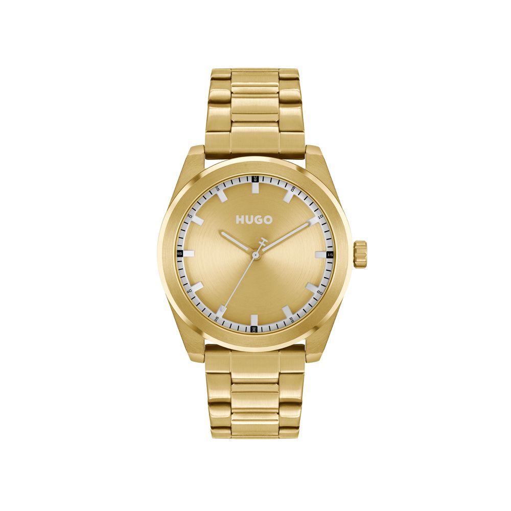 Gold Stainless Steel Dress Watch mens luxury fashion - Mens Edit