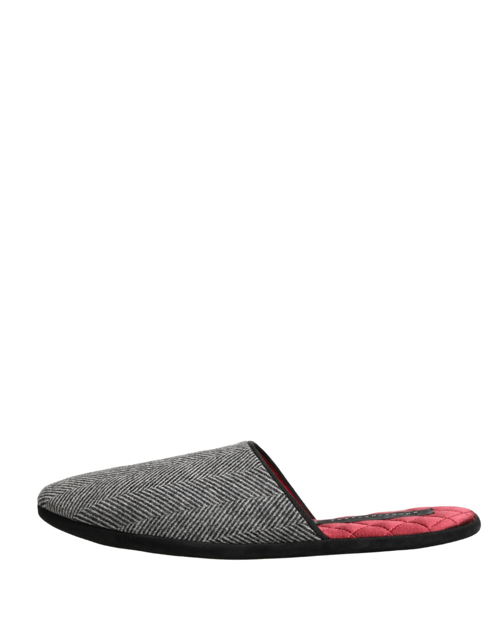 Dolce & Gabbana Cashmere Blend Slippers in Grey Herringbone