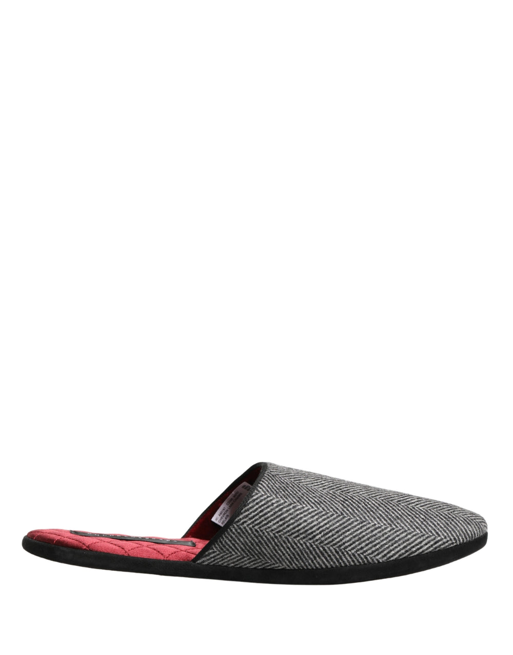 Dolce & Gabbana Cashmere Blend Slippers in Grey Herringbone