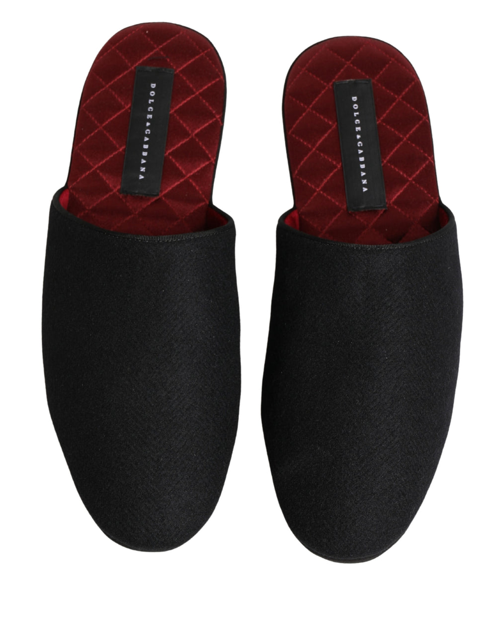 Dolce & Gabbana Wool Cashmere Slippers in Black