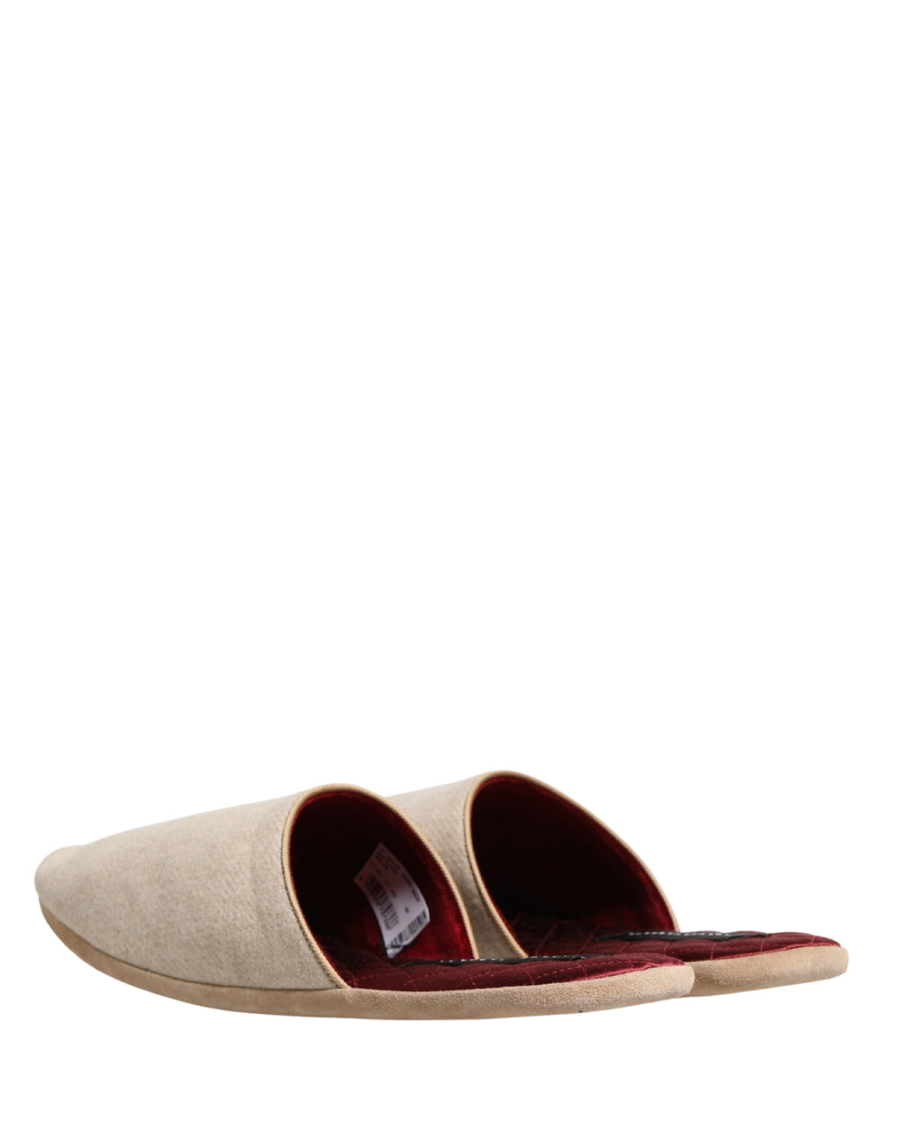 Dolce & Gabbana Shetland Wool Slippers in Beige