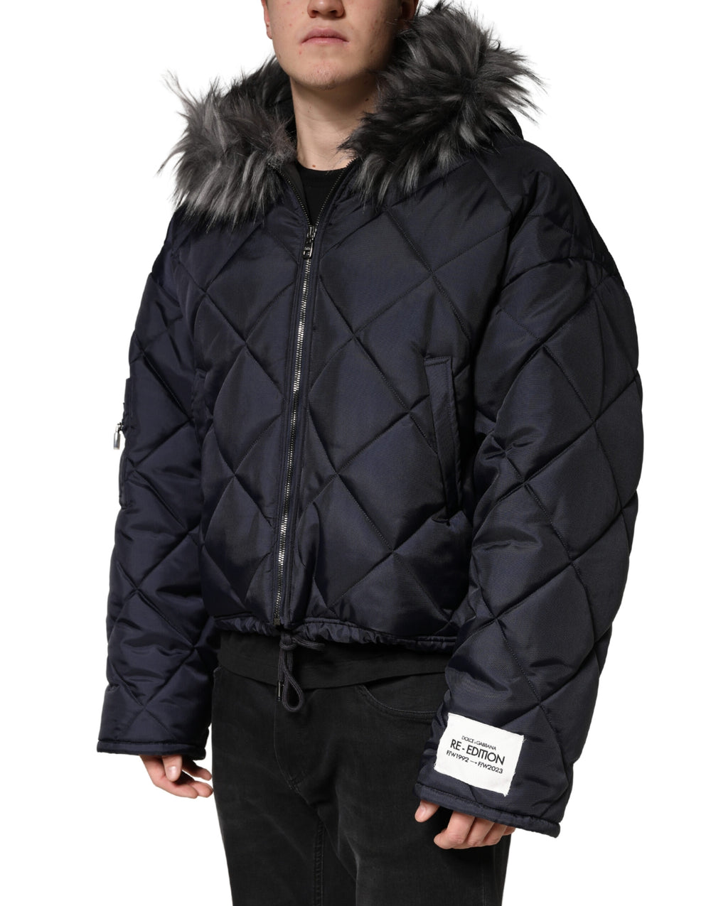 Dolce & Gabbana Quilted Hooded Jacket in Black