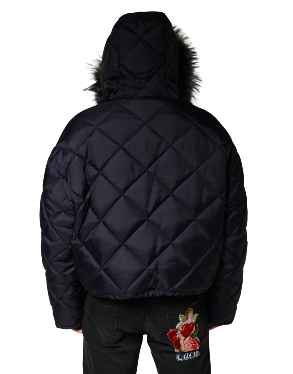 Dolce & Gabbana Quilted Hooded Jacket in Black