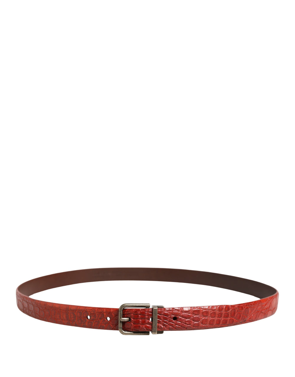 Dolce & Gabbana Caiman Leather Belt in Red