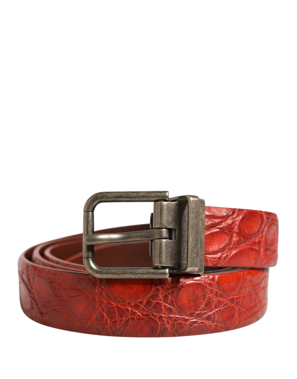 Dolce & Gabbana Caiman Leather Belt in Red