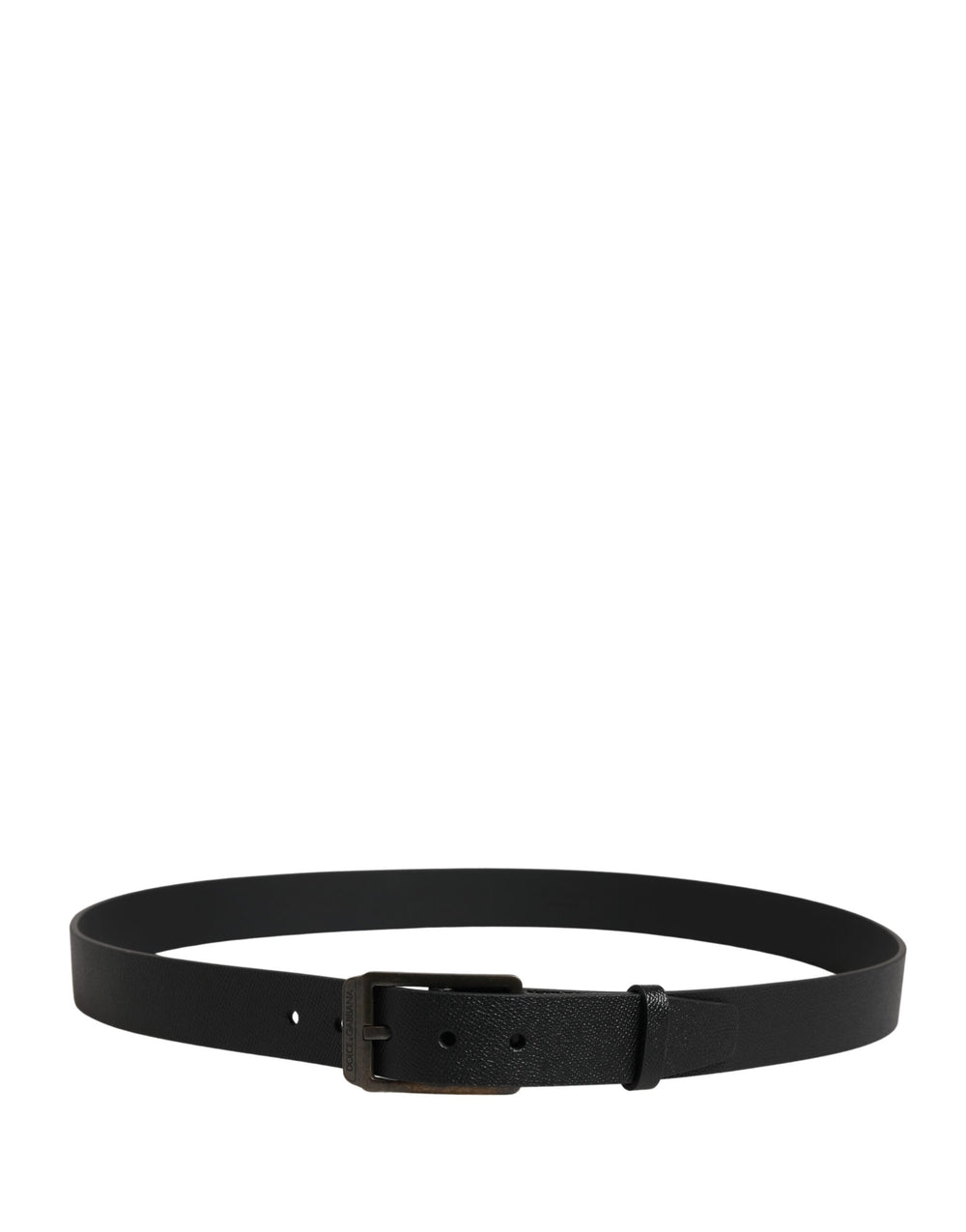 Dolce & Gabbana Calf Leather Belt with Gold-Tone Buckle in Black