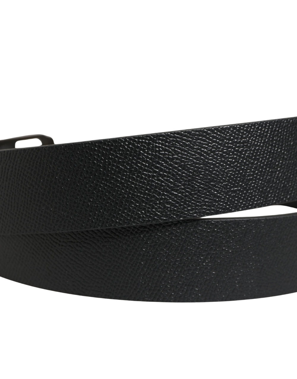 Dolce & Gabbana Calf Leather Belt with Gold-Tone Buckle in Black