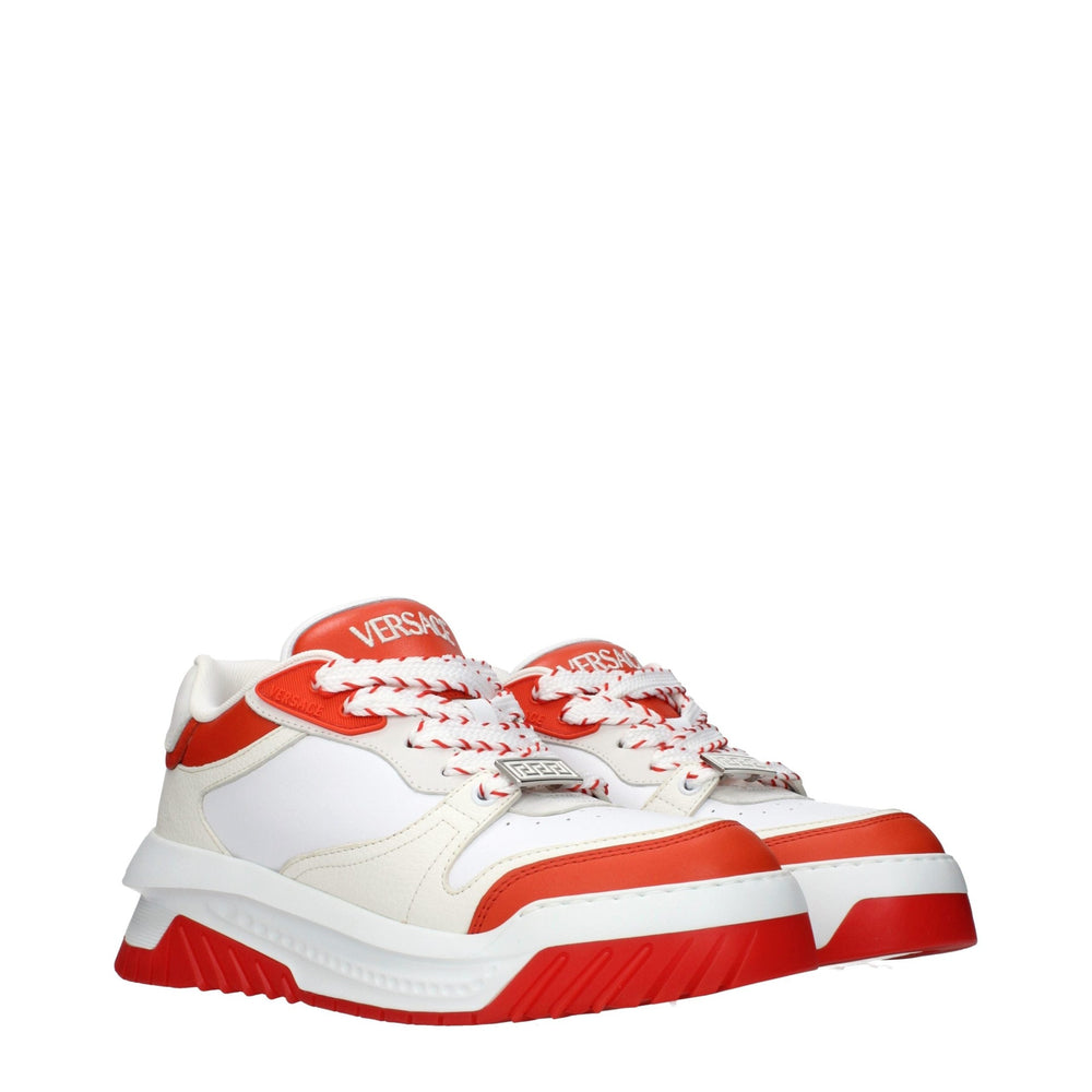 Versace Leather Low-Profile Sneakers in Blue