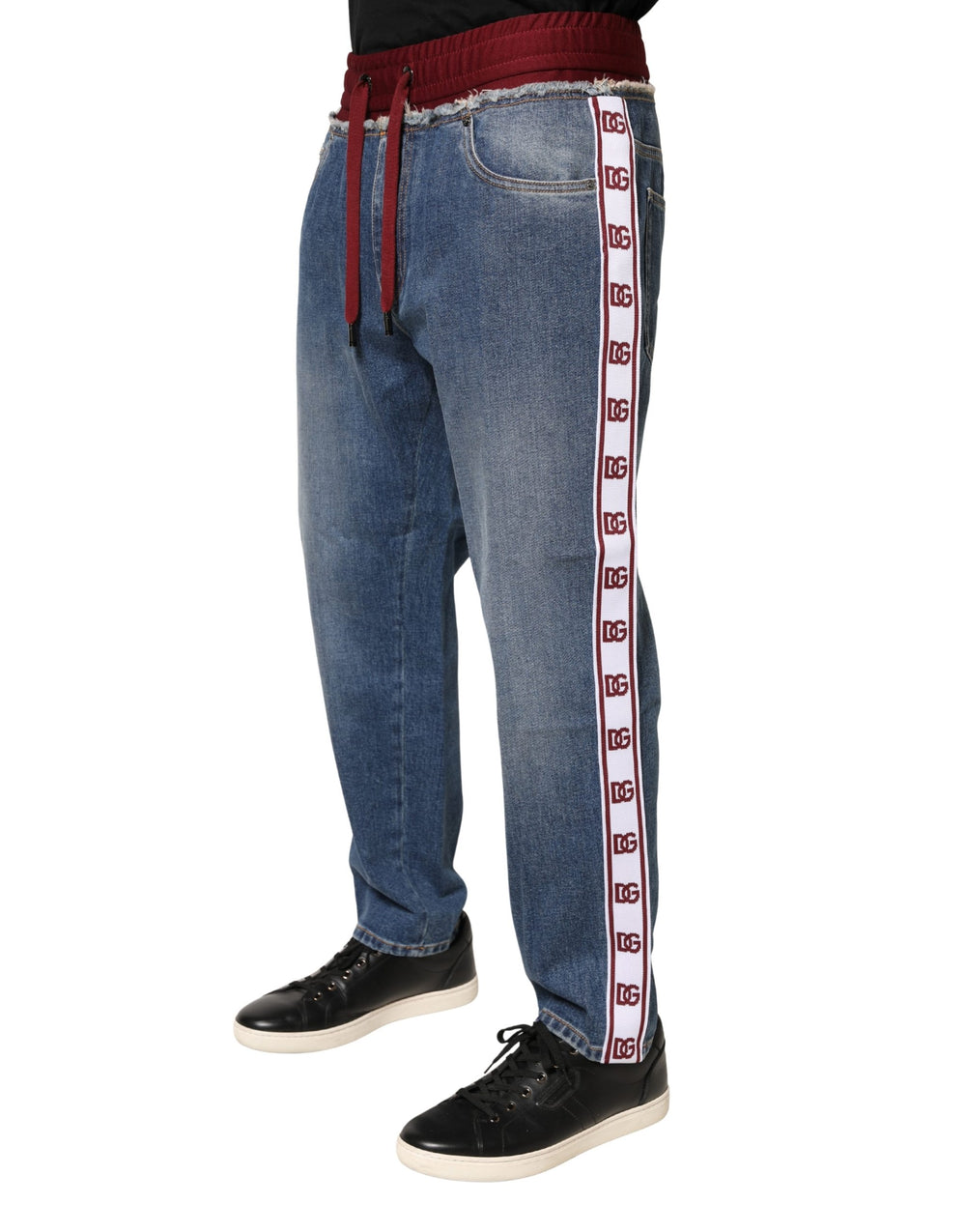 Dolce & Gabbana Cotton Blend Straight Denim Jeans in Blue