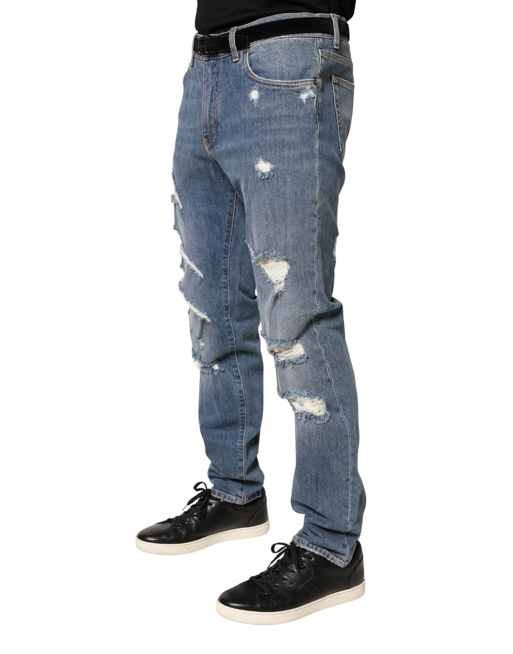Dolce & Gabbana Slim Fit Cotton Denim Jeans in Blue