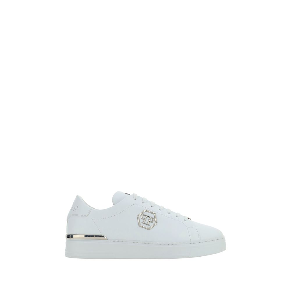 Philipp Plein White Calf Leather Sneakers mens luxury fashion - Mens Edit