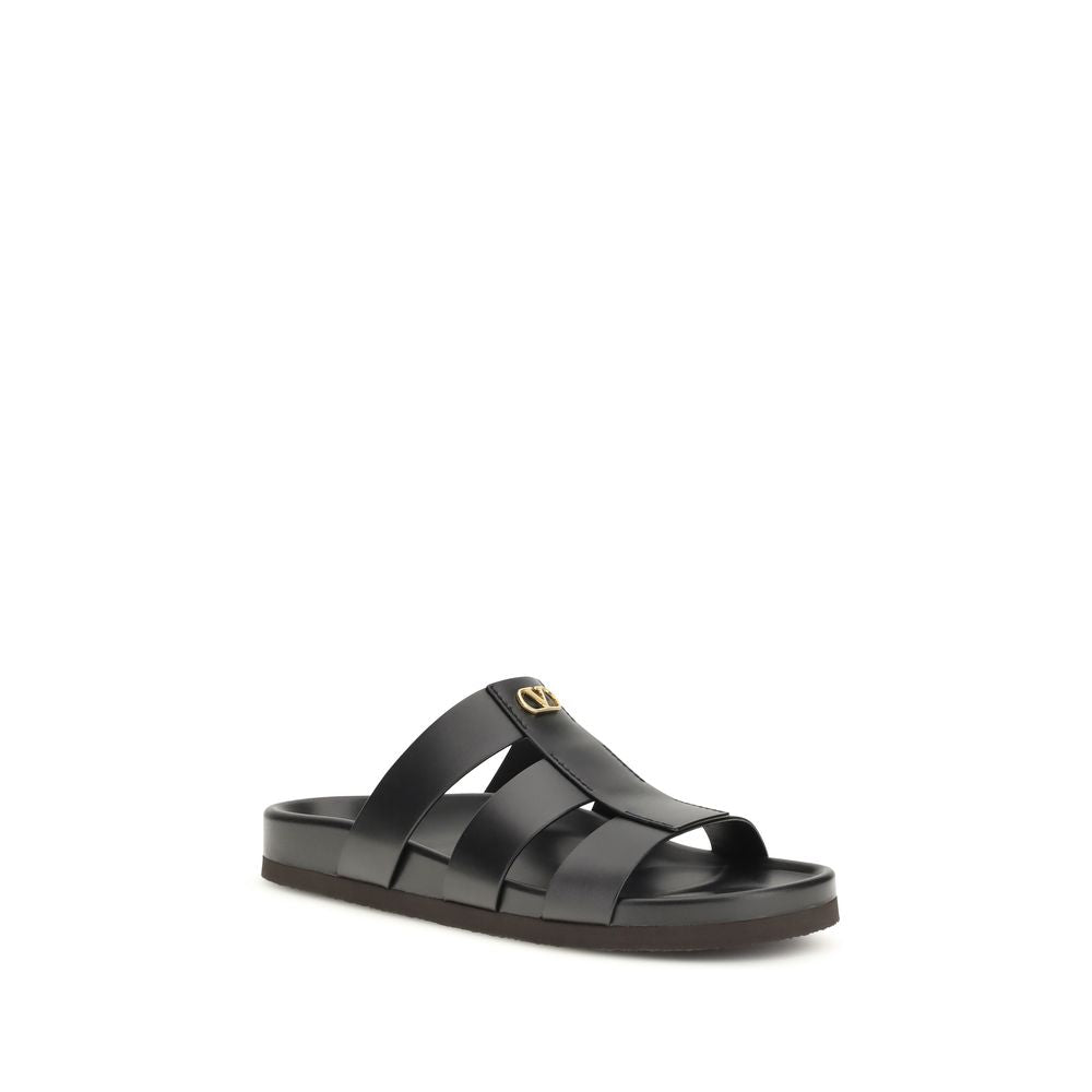 Valentino Garavani Calf Leather Sandals in Black