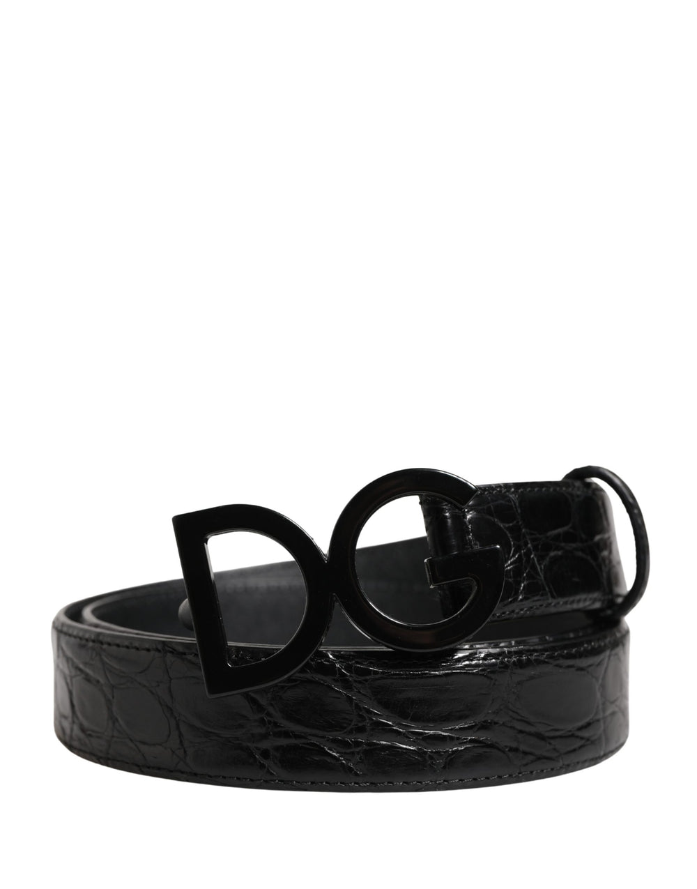 Men Black Exotic Leather Logo Buckle Belt mens luxury fashion - Mens Edit
