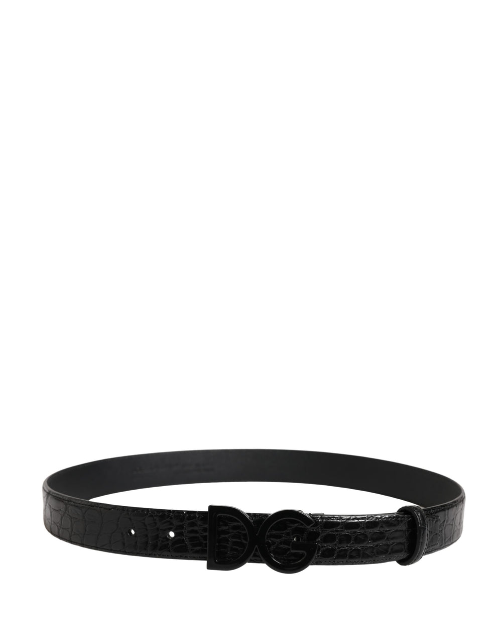 Dolce & Gabbana Caiman Leather Belt in Black