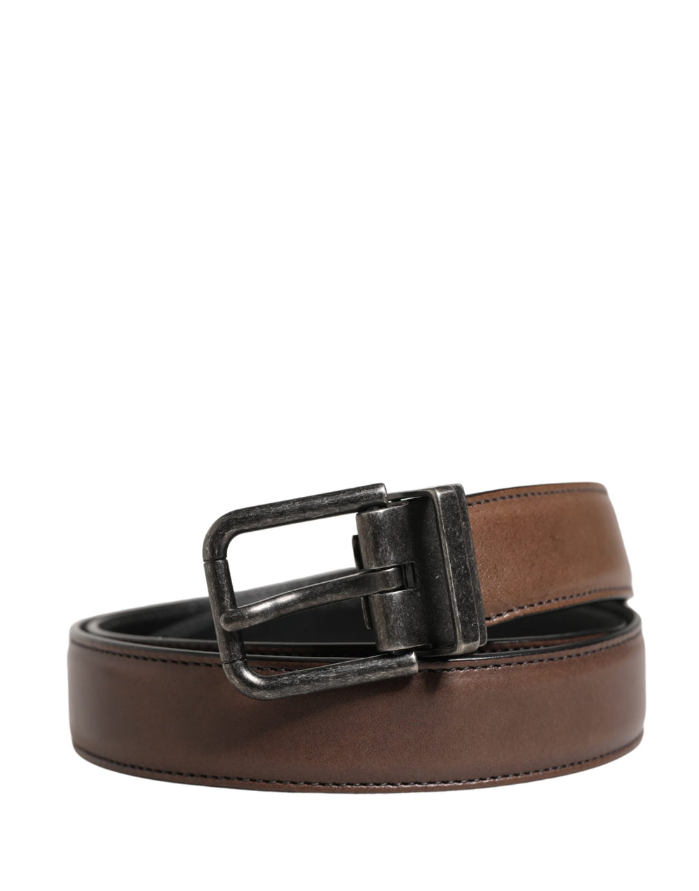 Dolce & Gabbana Calf Leather Belt in Brown