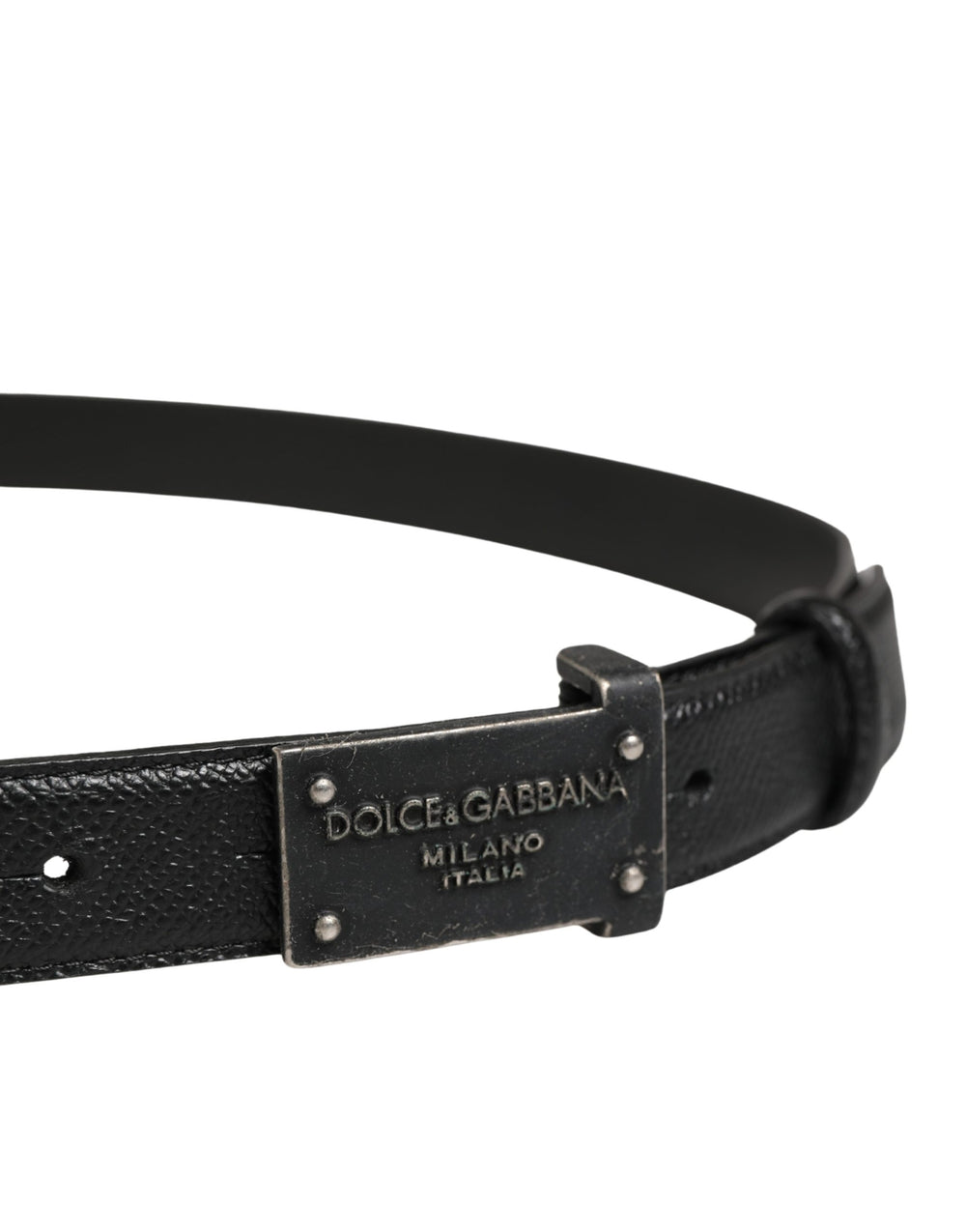 Dolce & Gabbana Calf Leather Belt in Black