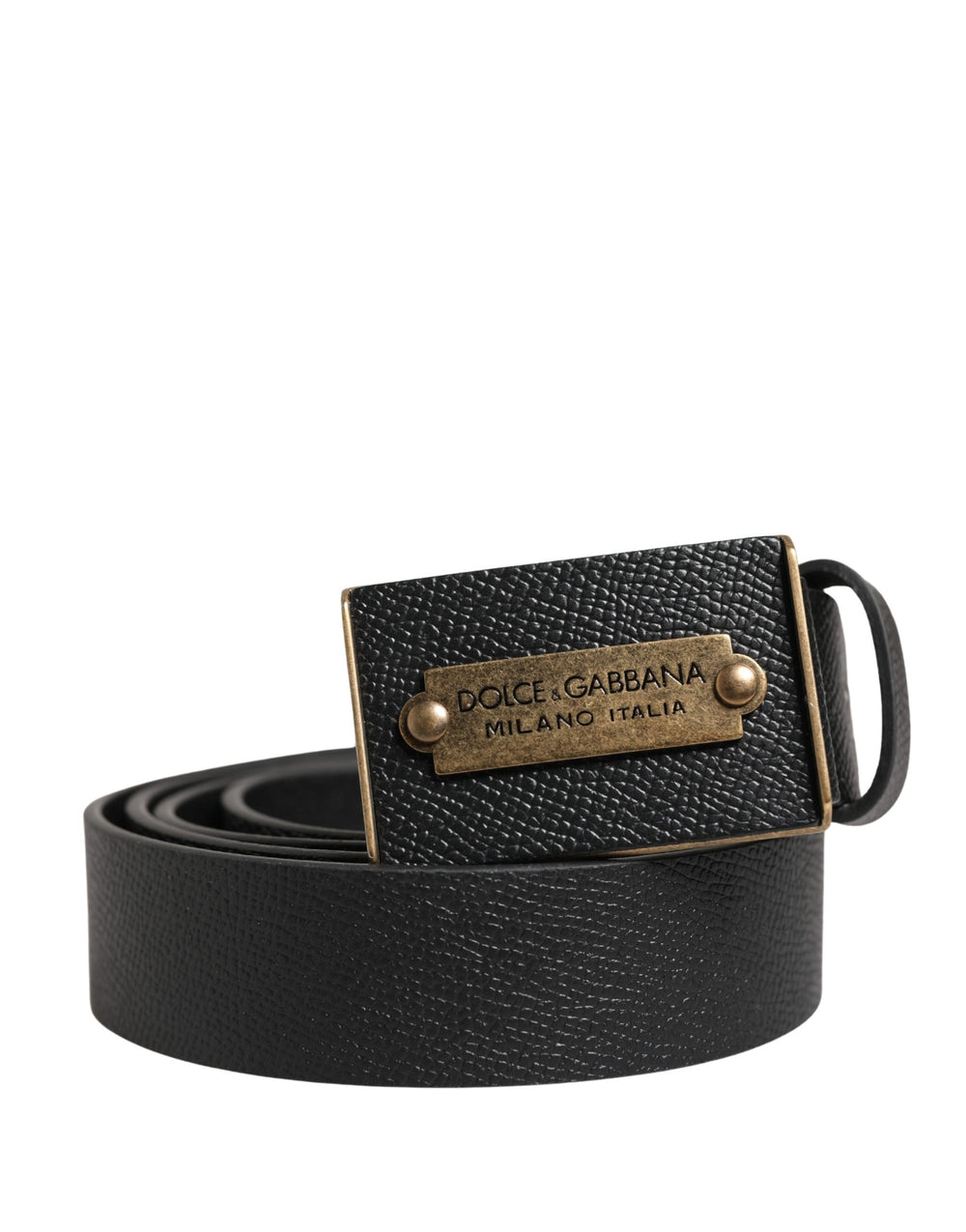 Dolce & Gabbana Calf Leather Belt in Black