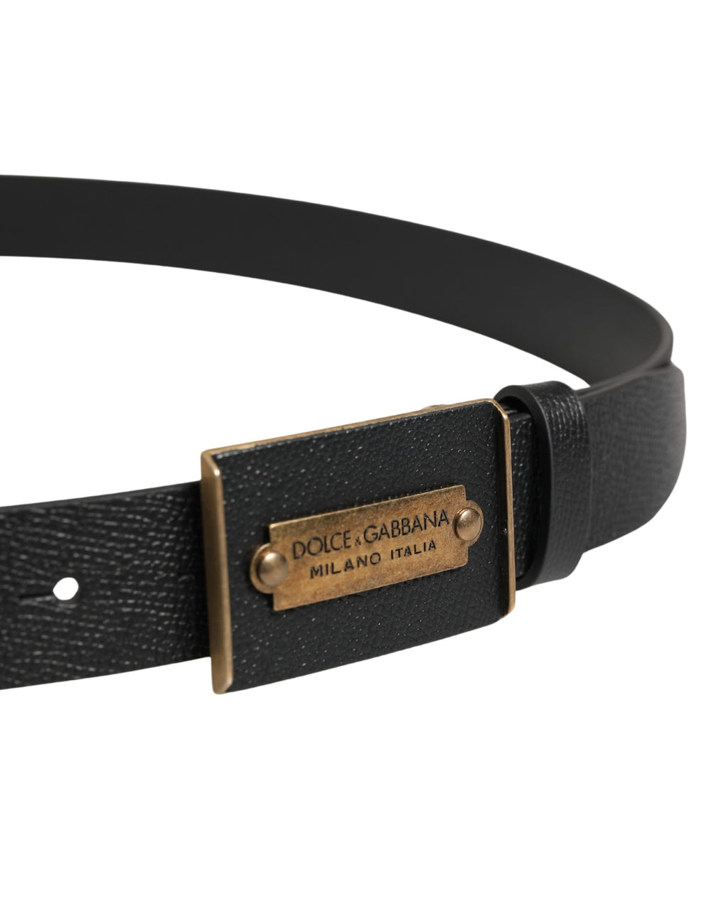 Dolce & Gabbana Calf Leather Belt in Black