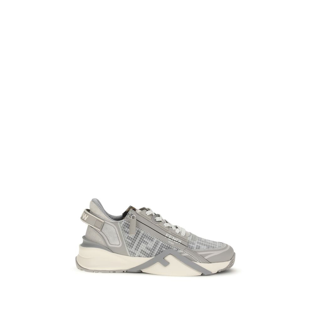 Fendi Gray Polyester Athletic Sneakers High Performance mens luxury fashion - Mens Edit